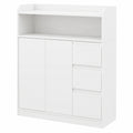 ANWBROAD Mehrzweck-Badezimmerschrank in Weiß, mit verstellbaren Ablagen und 4 Schubladen, ideal für Bad, Küche und Wohnzimmer, 110x80x30 cm