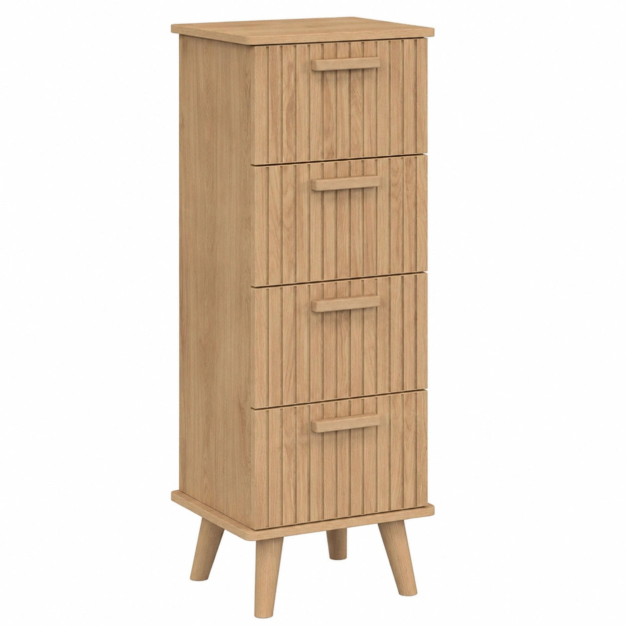 IDMarket - Kommode Juliette 30 cm mit 4 Schubladen, Holz, Eiche