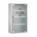ACXIN Edelstahl-Medizinschrank, 4 Fächer, abschließbar, 30x12x57,5 cm, für Wandmontage, silber