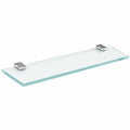 Badezimmer-Wandregal aus 8mm Milchglas, 30x20cm, mit Edelstahl-Halterung