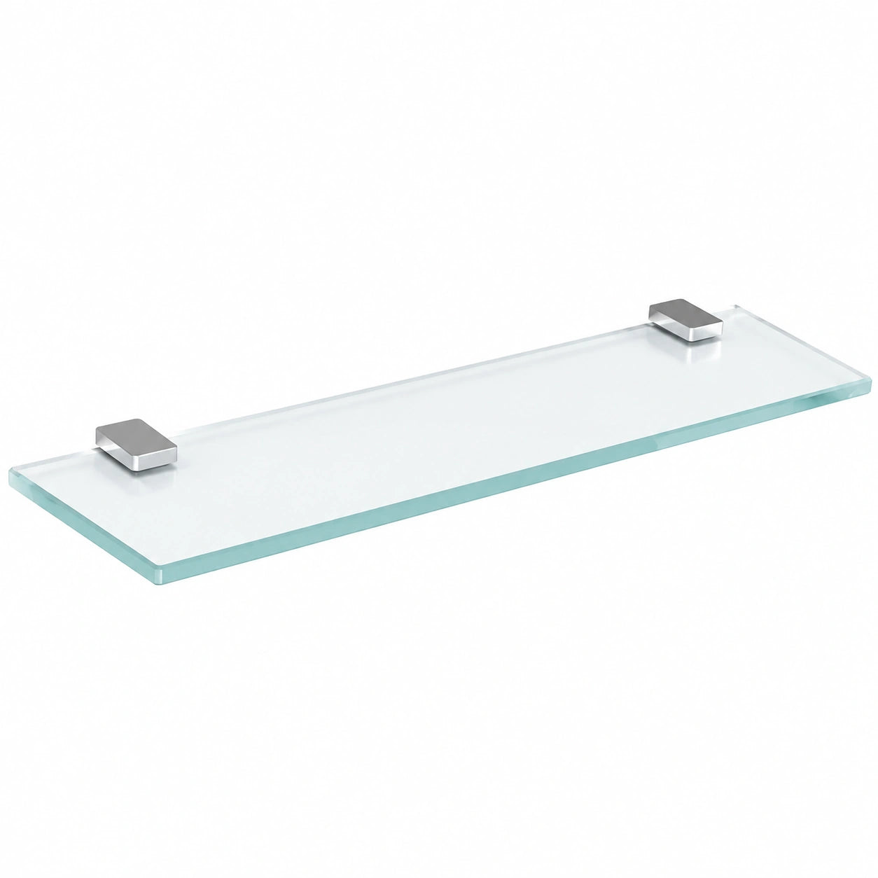Badezimmer-Wandregal aus 8mm Milchglas, 30x20cm, mit Edelstahl-Halterung