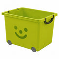 Iris Ohyama Spielzeug-Organizer Box, 2er-Set, 34 l, BPA-frei, stapelbar, Verschlussklammern, grün