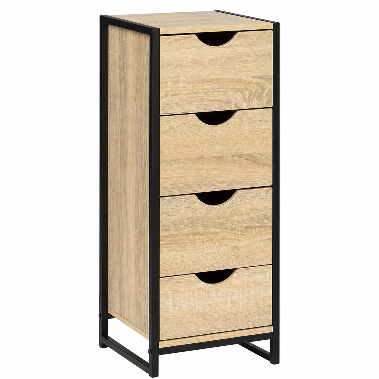 IDMarket - Industrieller Beistelltisch mit 4 Schubladen, 30 cm, Detroit Design