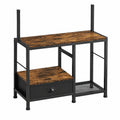 Verstellbarer TV-Ständer für 32-55 Zoll mit Ablage und Schublade, für Wohnzimmer und Schlafzimmer, Braun