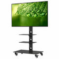 Mobiler TV-Ständer für 30-70 Zoll Fernseher, bis 40 kg, mit Rollen, höhenverstellbar und Ablagen