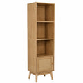 Natürlicher Bali Schrank mit Tür - 40x160x30 cm – Badezimmermöbel in Braun