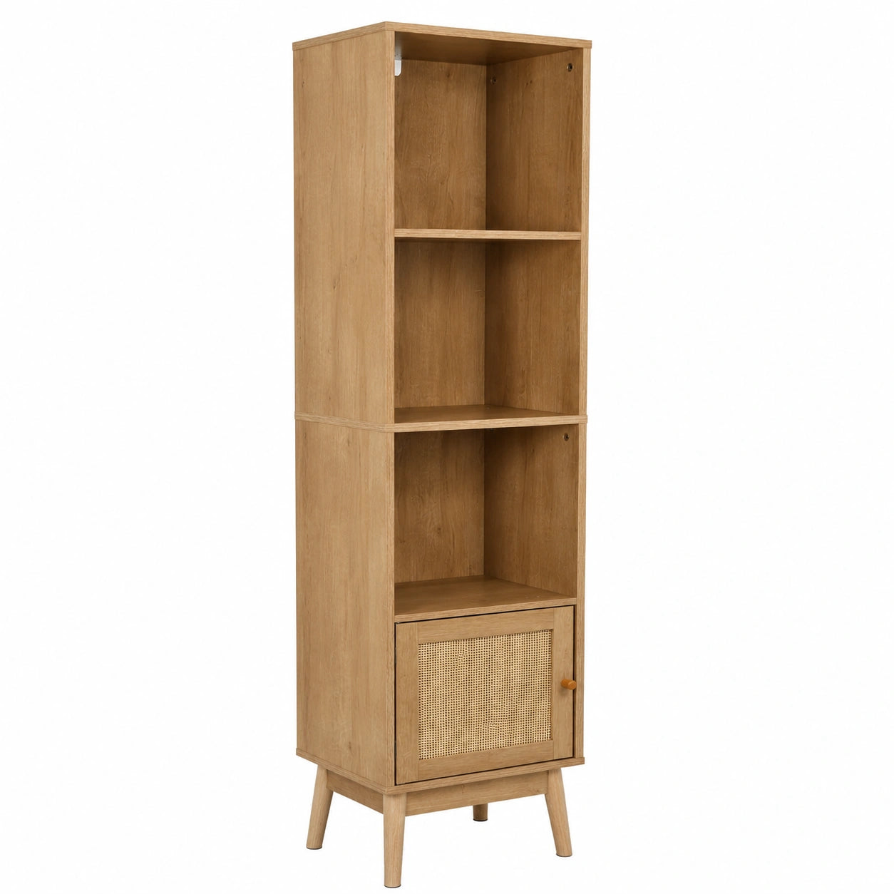 Natürlicher Bali Schrank mit Tür - 40x160x30 cm – Badezimmermöbel in Braun