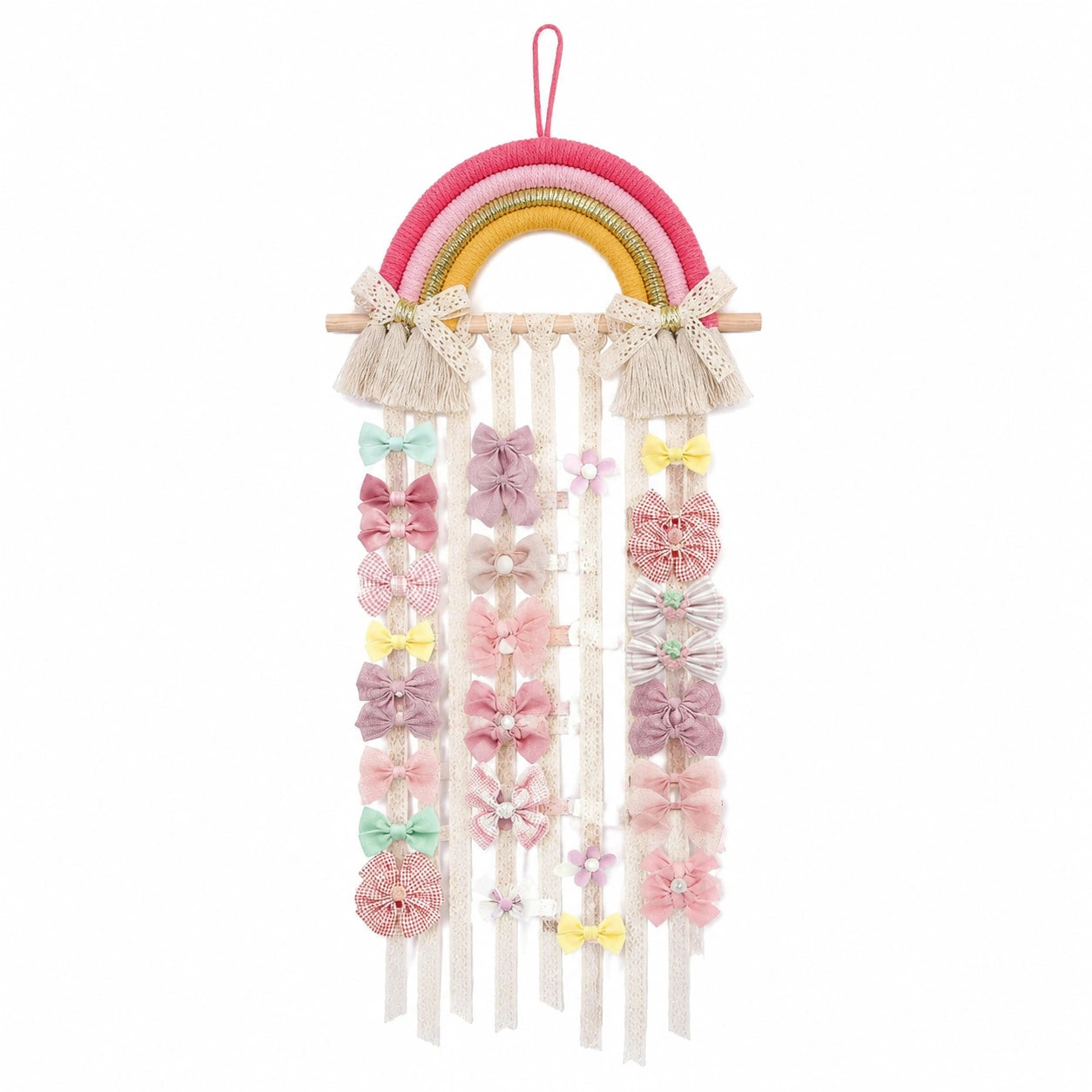 Mädchen Haarspangenhalter Regenbogen – Haarschmuck Organizer zur Dekoration, 25x75 cm