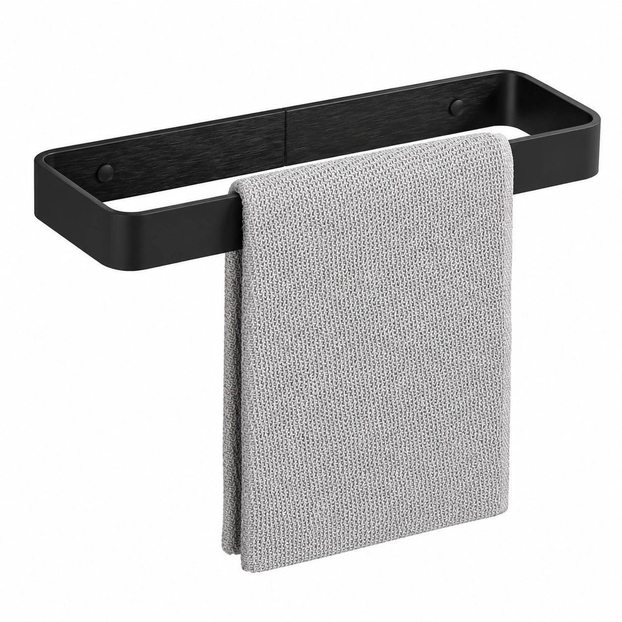 Schwarzer Handtuchhalter Selbstklebend 30cm – Aluminium Wandhalterung für Bad & Küche