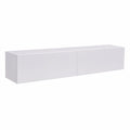 Modernes Hängendes TV-Board 140 cm, Hochglanz Weiß, Lowboard für Wohnzimmer