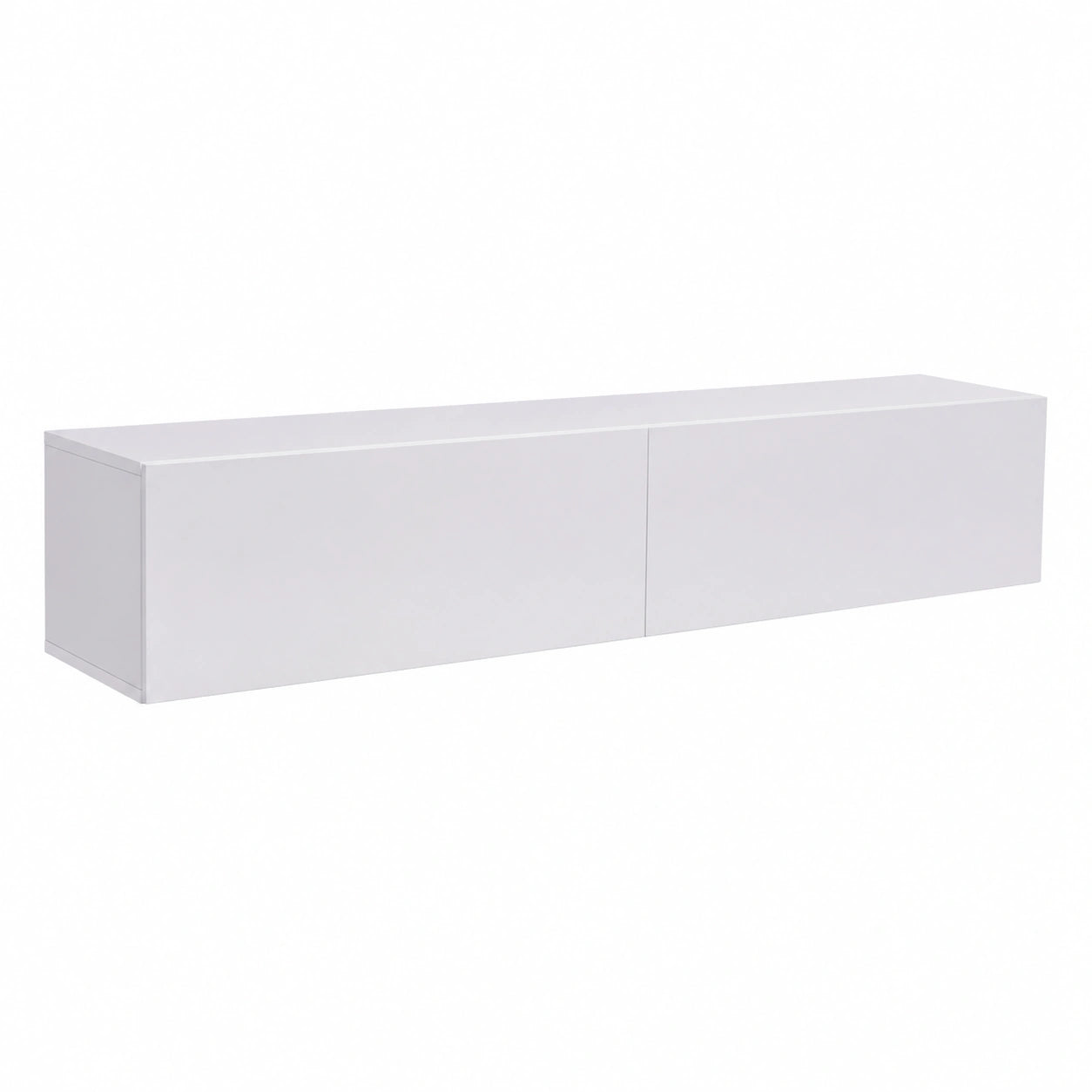 Modernes Hängendes TV-Board 140 cm, Hochglanz Weiß, Lowboard für Wohnzimmer